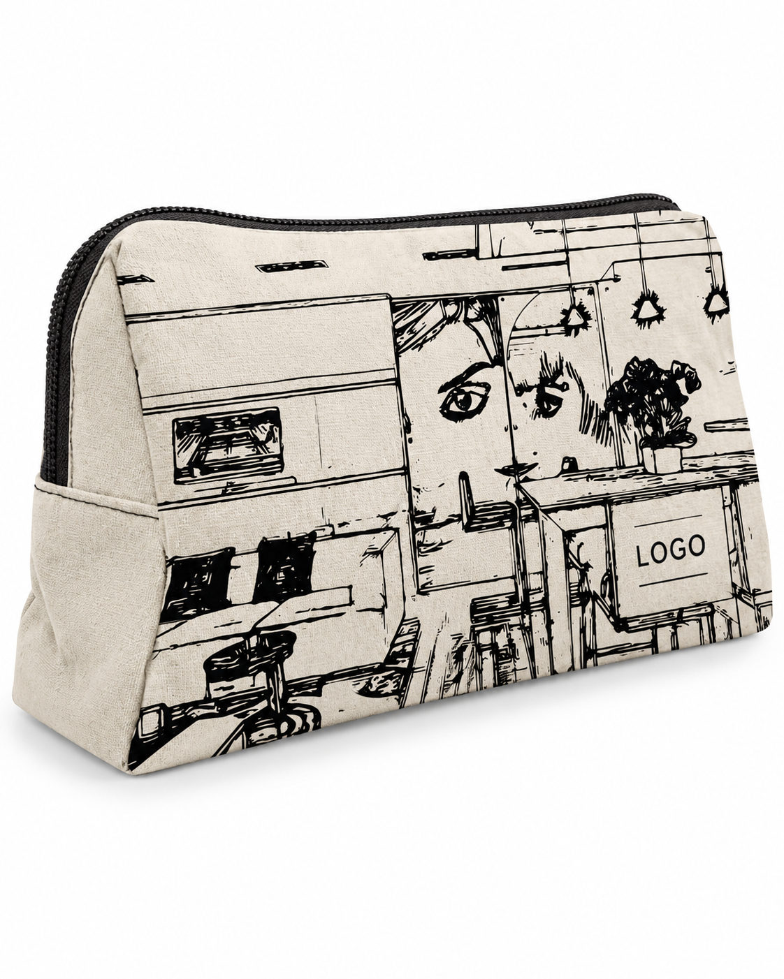 Canvas cosmetic bag manufactured by Imagraphic